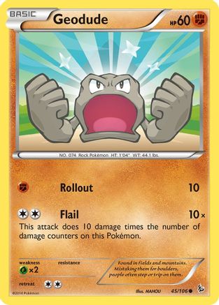Geodude 045  - Reverse Holofoil XY  Flashfire - Common