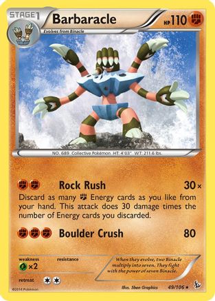 Barbaracle 049  XY  Flashfire - Rare