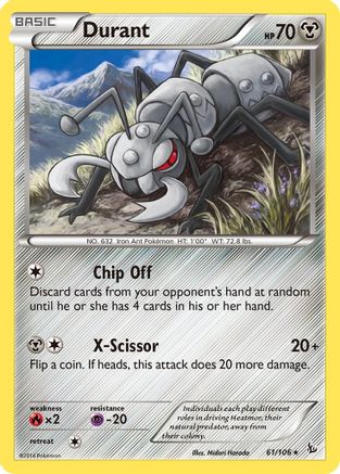 Durant 061  - Reverse Holofoil XY  Flashfire - Rare