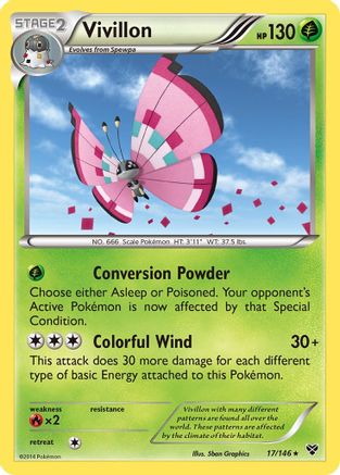 Vivillon (Meadow [Pink])/146  - Reverse Holofoil XY Base Set - Holo Rare
