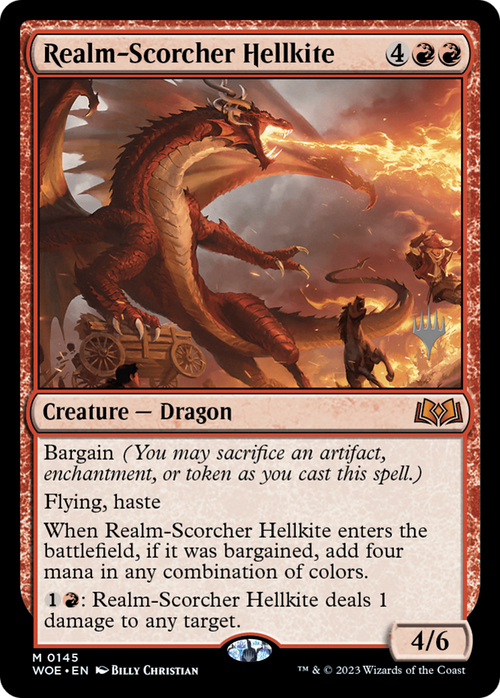 Realm-Scorcher Hellkite (PPWOE-145) - Wilds of Eldraine Promos