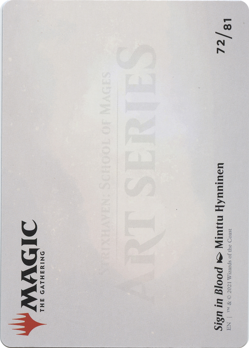 Sign in Blood // Sign in Blood (ASTX-072) - Strixhaven Art Series (Borderless)