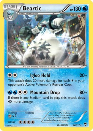 Beartic 022  XY  Furious Fists - Rare