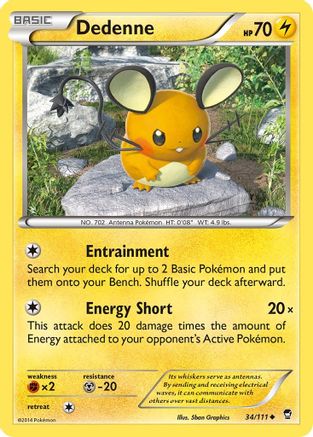 Dedenne 034  - Reverse Holofoil XY  Furious Fists - Uncommon