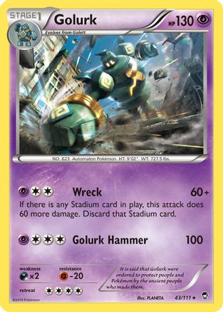 Golurk 043  XY  Furious Fists - Rare