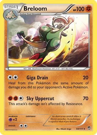 Breloom 050  - Reverse Holofoil XY  Furious Fists - Rare