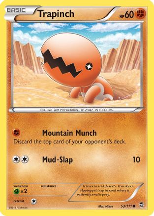 Trapinch 053/111  - Reverse Holofoil XY  Furious Fists - Common