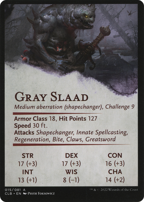 Gray Slaad // Gray Slaad (ACLB-015) - Battle for Baldur's Gate Art Series (Borderless)