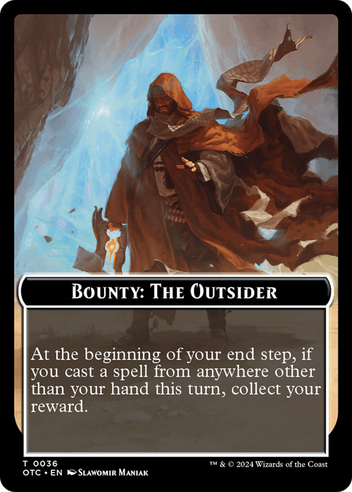 Bounty: The Outsider // Wanted! (TOTC-036) - Outlaws of Thunder Junction Commander Tokens