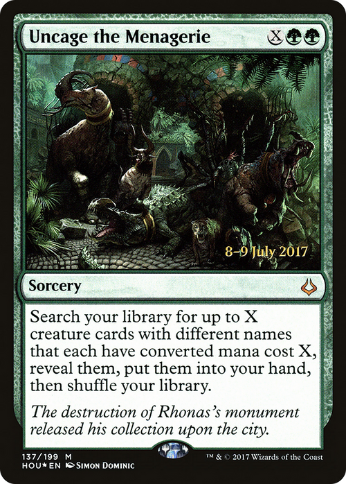Uncage the Menagerie (PRE-137S) - Hour of Devastation Promos Foil