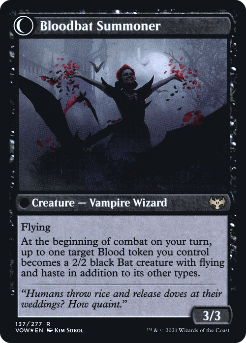 Voldaren Bloodcaster (PRE-137) - Innistrad: Crimson Vow Promos: (Double Faced Transform) Foil