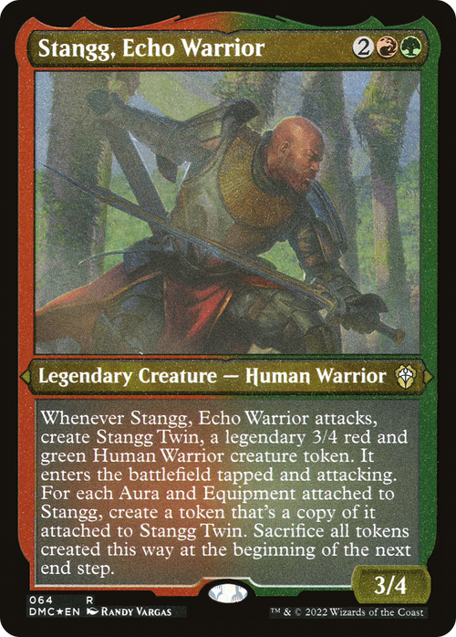 Stangg, Echo Warrior (Foil Etched) (DMC-064) - Dominaria United Commander Foil