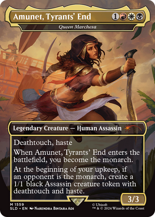 Amunet, Tyrants' End - Queen Marchesa (SLD-1559) - Secret Lair Drop / Amunet, Tyrants' End (Borderless)