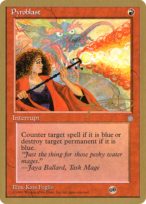 Pyroblast - 1996 Mark Justice (ICE) (SB) (WCD-) - Pro Tour Collector Set