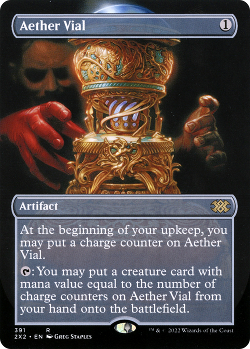 Aether Vial (Borderless) (2X2-391) - Double Masters 2022