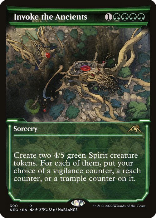 Invoke the Ancients (Showcase) (NEO-390) - Kamigawa: Neon Dynasty: (Showcase) Foil