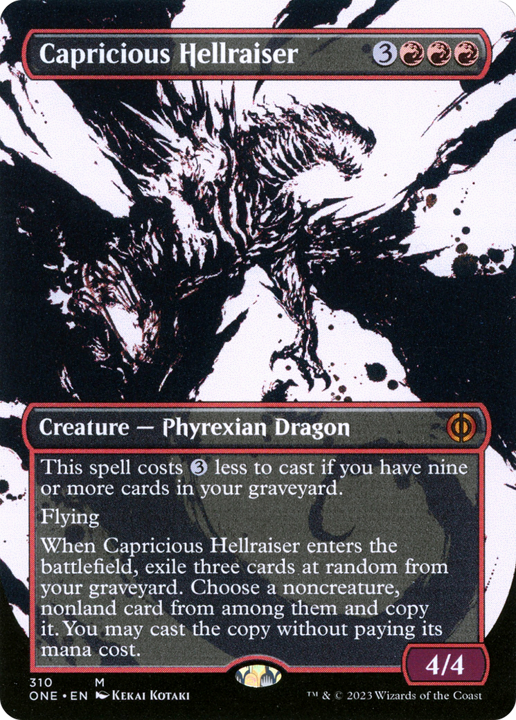 Capricious Hellraiser (Showcase) (ONE-310) - Phyrexia: All Will Be One: (Showcase) (Borderless)