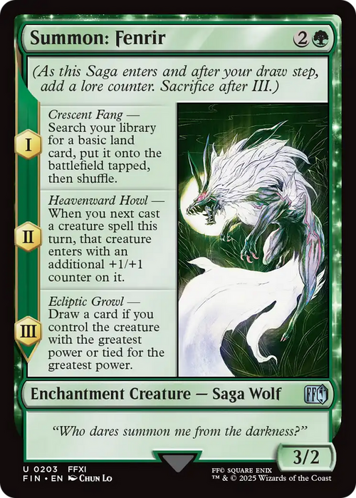 Summon: Fenrir (FIN-203) - FINAL FANTASY: (enchantment) Foil