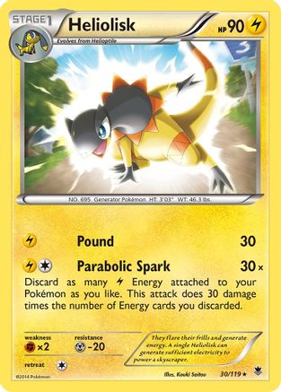 Heliolisk  - Reverse Holofoil XY  Phantom Forces - Holo Rare