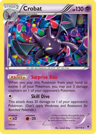Crobat 033  - Reverse Holofoil XY  Phantom Forces - Rare