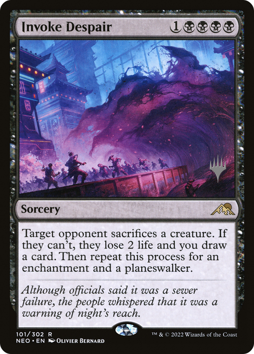 Invoke Despair (PPNEO-101) - Kamigawa: Neon Dynasty Promos