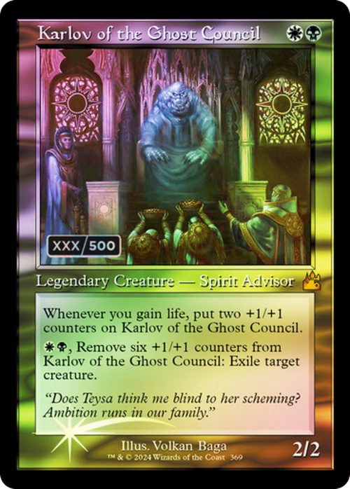 Karlov of the Ghost Council (Retro Frame) (Serial Numbered) (RVR-369) - Ravnica Remastered Foil