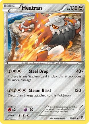 Heatran  - Reverse Holofoil XY  Phantom Forces - Holo Rare