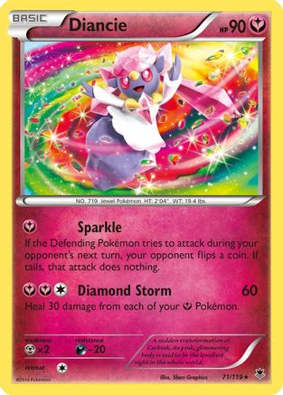 Diancie 071/119  - Holofoil XY  Phantom Forces - Holo Rare