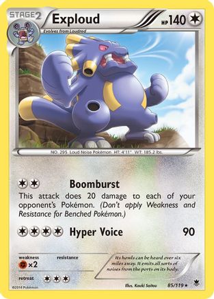 Exploud  - Reverse Holofoil XY  Phantom Forces - Rare
