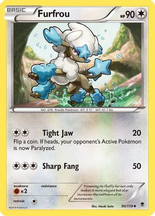 Furfrou 090  - Reverse Holofoil XY  Phantom Forces - Uncommon