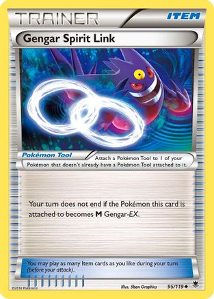 Gengar Spirit Link 095  - Reverse Holofoil XY  Phantom Forces - Uncommon
