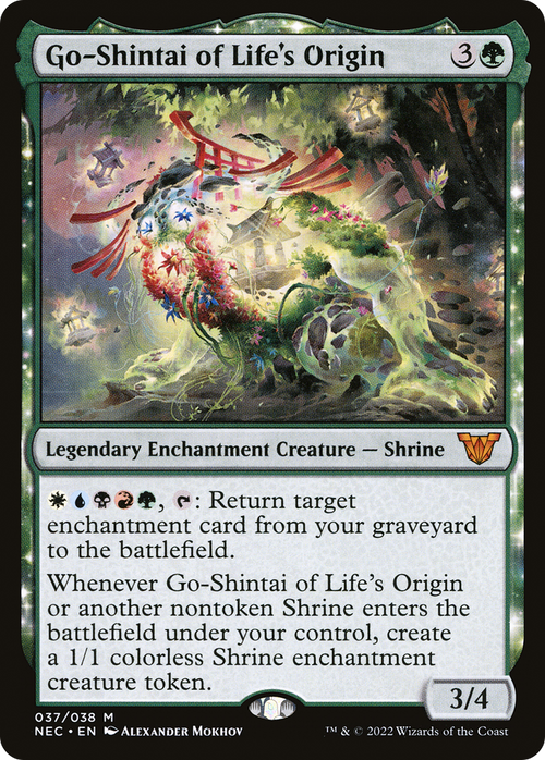 Go-Shintai of Life's Origin (NEC-037) - Neon Dynasty Commander: (enchantment)