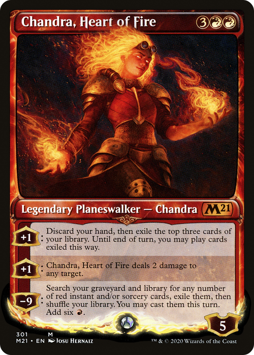 Chandra, Heart of Fire (Showcase) (M21-301) - Core Set 2021: (Showcase) Foil