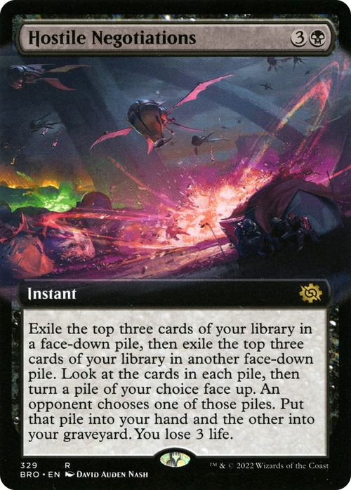 Hostile Negotiations (Extended Art) (BRO-329) - The Brothers' War: (Extended Art) Foil