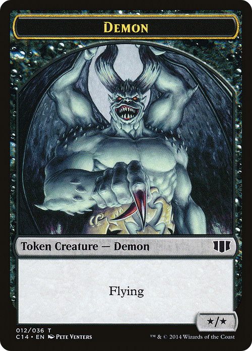 Demon (*/*) // Zombie (Black) Double-sided Token (C14-012) - Commander 2014 Tokens