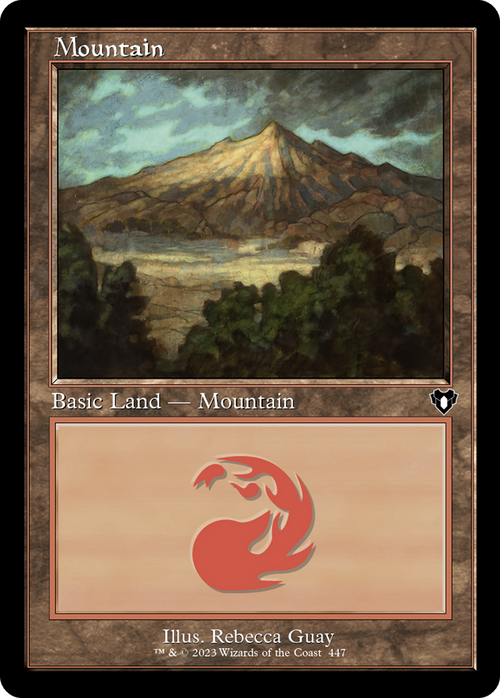 Mountain (447) (Retro Frame) (CMM-447) - Commander Masters Foil