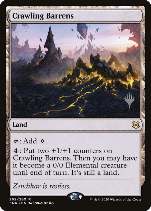 Crawling Barrens (PPZNR-262P) - Zendikar Rising Promos Foil