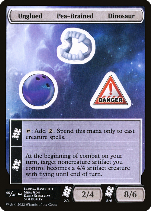 Unglued Pea-Brained Dinosaur (UNF-045) - Unfinity Sticker Sheets