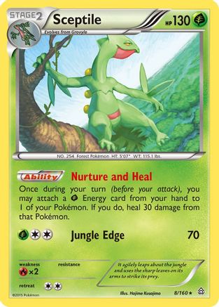 Sceptile 008  - Reverse Holofoil XY  Primal Clash - Rare