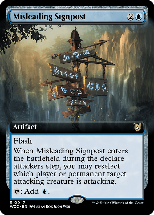Misleading Signpost (Extended Art) (WOC-047) - Wilds of Eldraine Commander: (Extended Art)