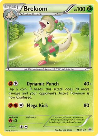 Breloom  - Reverse Holofoil XY  Primal Clash - Rare