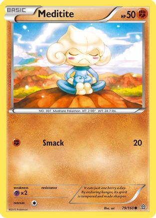 Meditite 079/160  - Reverse Holofoil XY  Primal Clash - Common