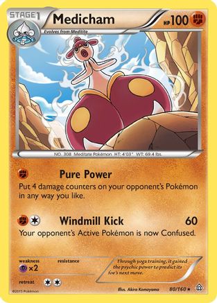 Medicham/160  - Reverse Holofoil XY  Primal Clash - Holo Rare