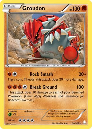 Groudon 084  - Reverse Holofoil XY  Primal Clash - Rare