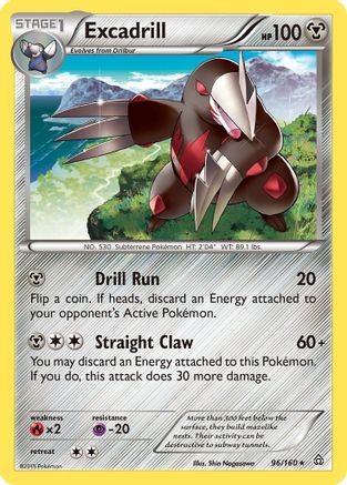 Excadrill  - Reverse Holofoil XY  Primal Clash - Rare