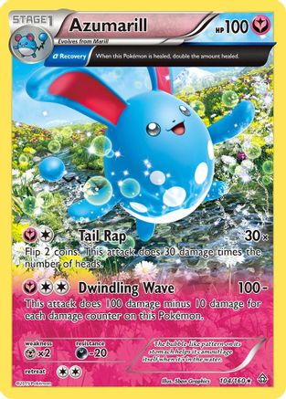 Azumarill (Alpha) 104  - Holofoil XY  Primal Clash - Holo Rare