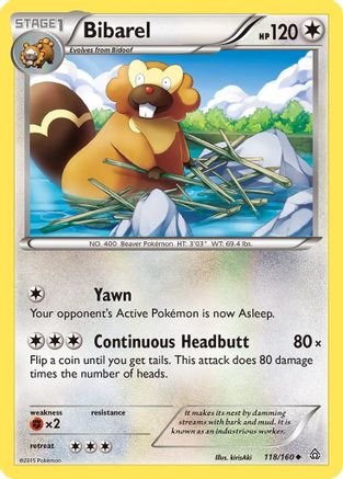 Bibarel 118/160  - Reverse Holofoil XY  Primal Clash - Uncommon
