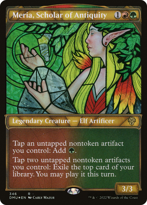 Meria, Scholar of Antiquity (Textured Foil) (DMU-346) - Dominaria United: (Showcase) Foil