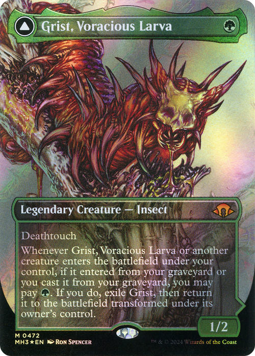 Grist, Voracious Larva (Borderless) (Textured Foil) (MH3-472) - Modern Horizons 3 Foil