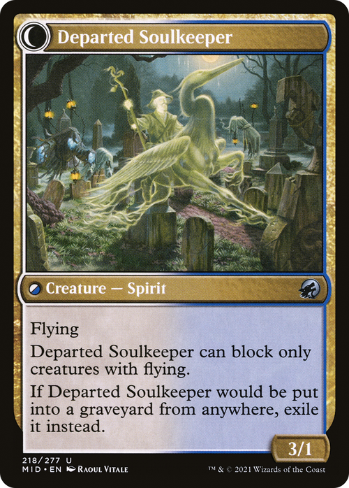 Devoted Grafkeeper (MID-218) - Innistrad: Midnight Hunt: (Double Faced Transform) Foil